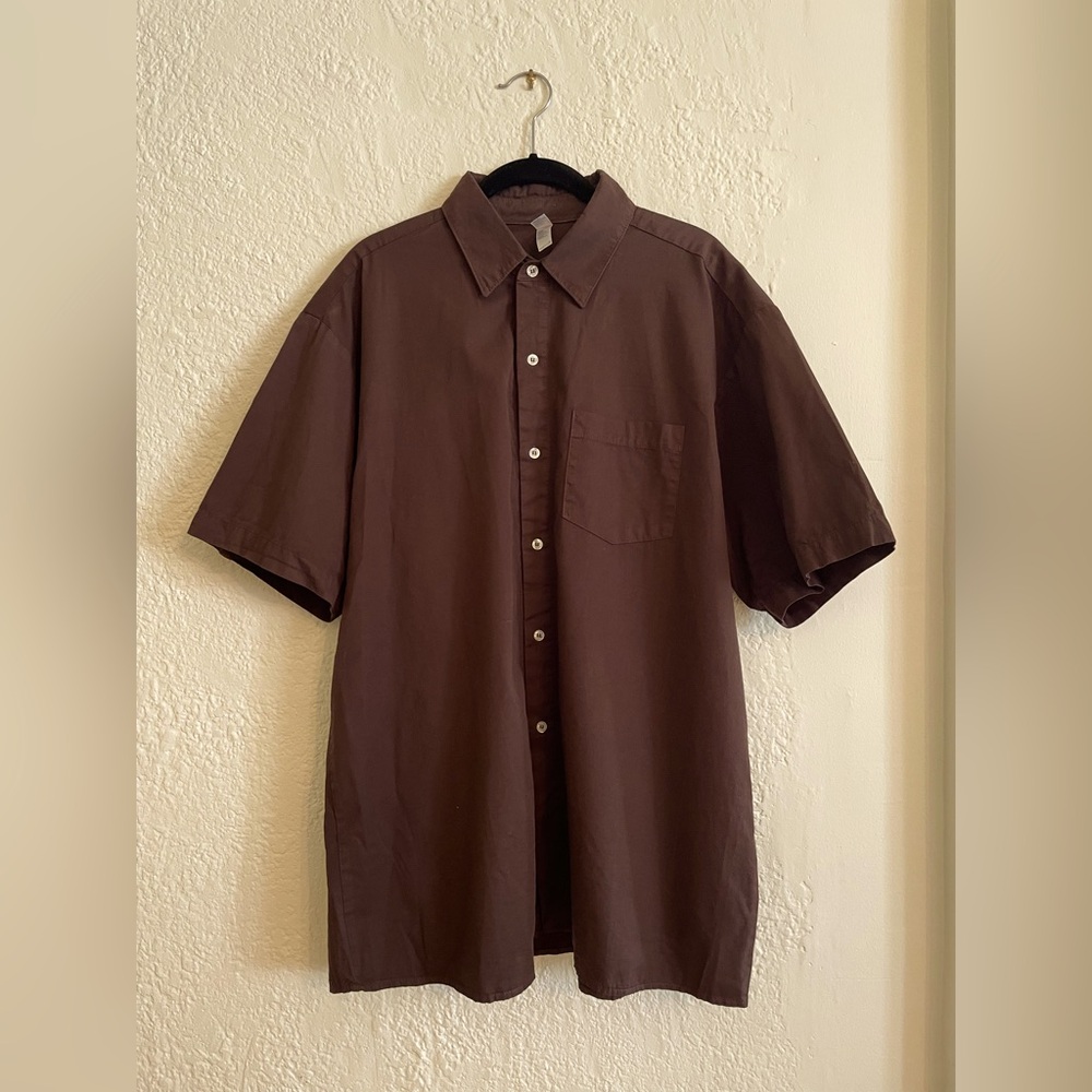 Los Angeles Apparel Short Sleeve Cotton Button Down Casual Shirt L